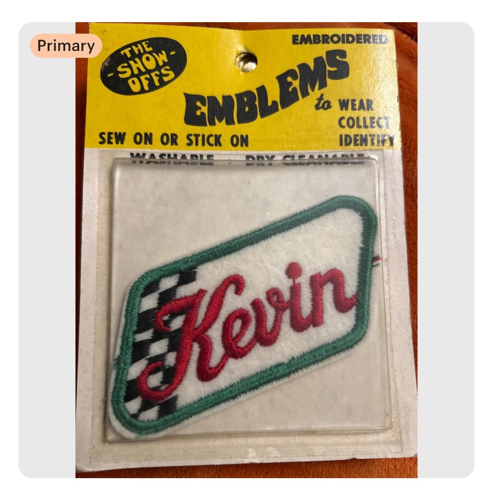 Emblems Patch 'The Show Offs' vintage 70s name Kevin
